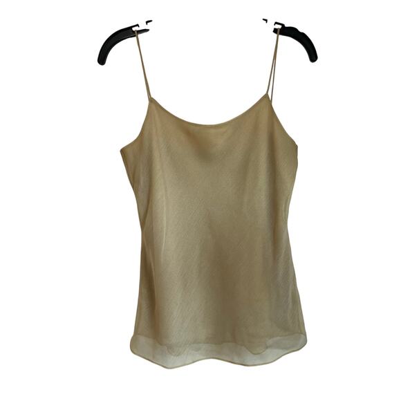 Theory Tan Gold Shimmery Teah Corded Tank Top Size Small - Picture 1 of 8